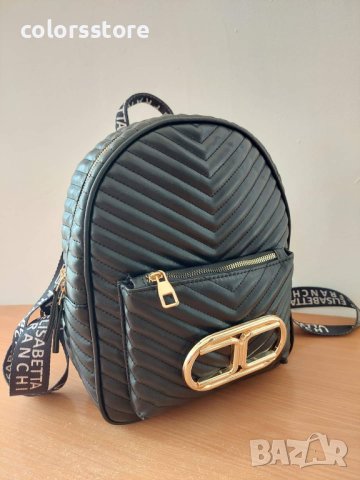 Стилна Черна раница/реплика  Elisabetta Franchi SG-G45, снимка 3 - Раници - 40700157