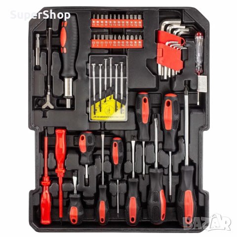 ТОП Метален Немски Куфар с Инструменти 1050 части гедоре ключове, снимка 5 - Куфари с инструменти - 42835156