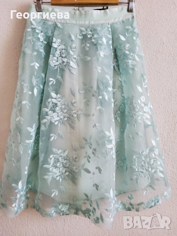 Тюркоазена дантелена пола, снимка 1