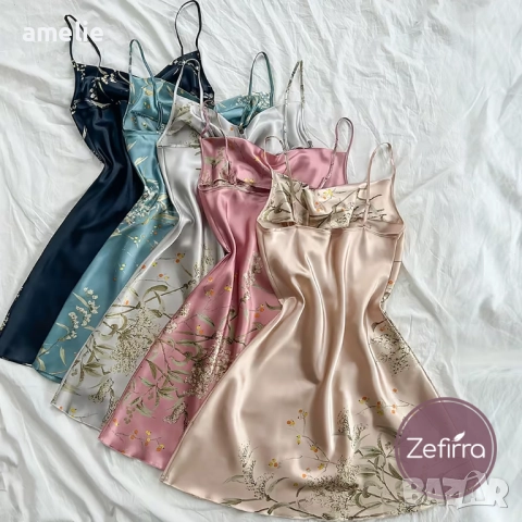 Дамска сатенена нощничка Zefirra Aglaya в 5 цвята, снимка 7 - Нощници - 52636296