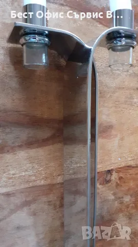 метален свещник дизайнерски, от Дания, стабилен масивен и лъскав хром метал, снимка 6 - Други - 48354911