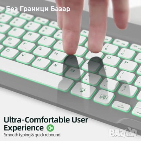 Нова Ултратънка Bluetooth клавиатура за iPad iPhone Android PC таблет телефон, снимка 4 - Клавиатури и мишки - 54043807