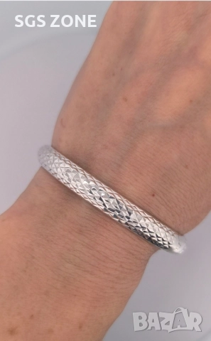 Сребърна гривна 925 самостоятелно направено от Таиланд , снимка 3 - Гривни - 51512185