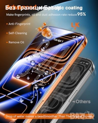 Нови 2 броя Протектор за iPhone 17/16 Pro Max HD закалено стъкло антинадраскване Айфон защита, снимка 4 - Стъкла за телефони - 51904786