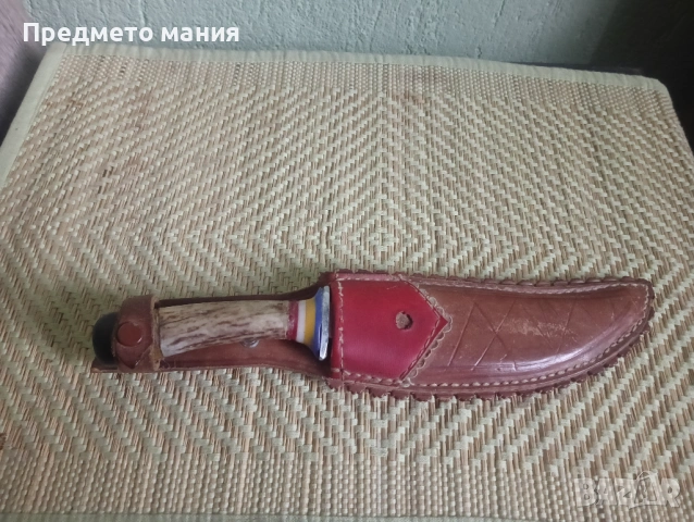 Уникален ръчно изработен ловен нож с дръжка от еленски рог, снимка 8 - Ножове - 53369021