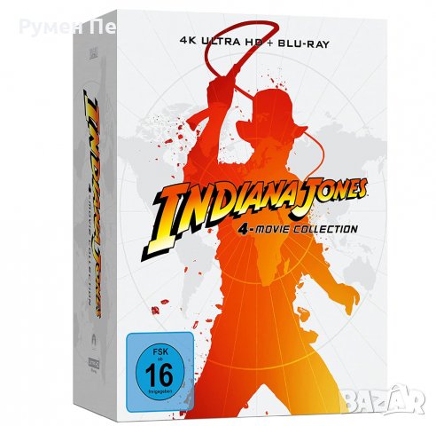 Нова 4К + блу рей стилбук 9 диска колекция ИНДИАНА ДЖОУНС 2022 4k Steelbook INDIANA JONES 