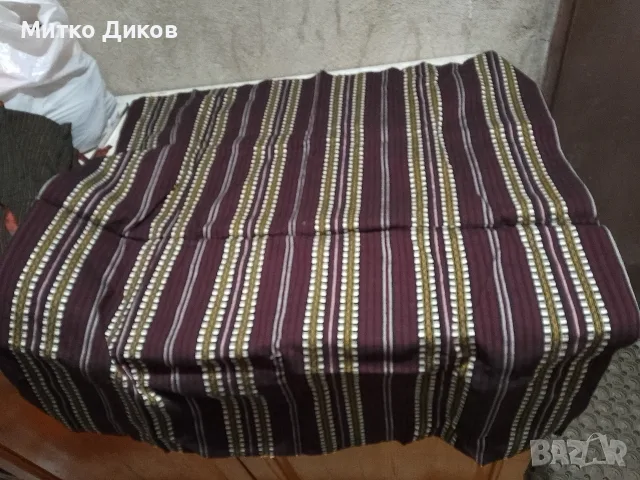 автентичен ръчно тъкан на стан месал битова покривка каре за хляб бохча вертикални райета 86х80 см.