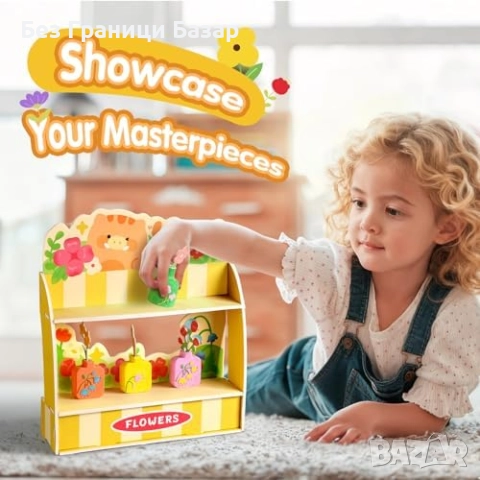 Нов Детски креативен сет гипсови вази с бои и цветя подарък за момичета, снимка 5 - Образователни игри - 52544653