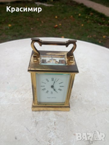 Стар каретен часовник - работещ, снимка 1 - Антикварни и старинни предмети - 35017103