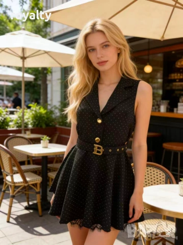 Нов Черен Стилен Дамски Гащеризон 