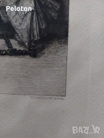 Френска литография от 19-ти век , снимка 2 - Картини - 40635097