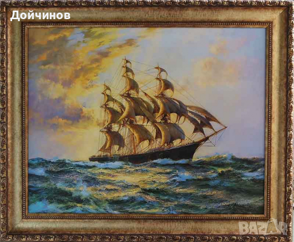 ”Лунна нощ”, морски пейзаж, картина, снимка 8 - Картини - 32253661