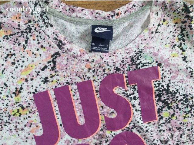 Nike Printed Cropped Just Do It T-Shirt - страхотна дамска тениска, снимка 2 - Тениски - 29257591