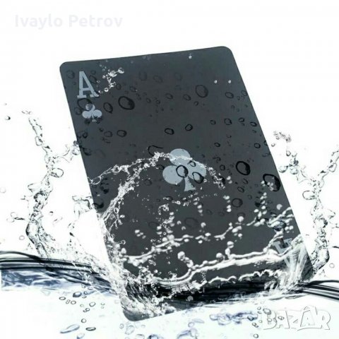 Черни PVC водоустойчиви карти за игра., снимка 3 - Карти за игра - 29189602