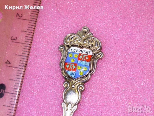 TEGERNSEE СТАРА НЕМСКА КОЛЕКЦИОНЕРСКА ЕМАЙЛИРАНА СРЕБЪРНА ЛЪЖИЧКА За КАФЕ СРЕБРО 800 REU ПРОБА 42997, снимка 8 - Колекции - 44376464