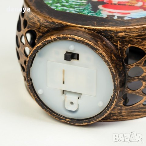 4209 Кръгъл коледен фенер светеща коледна украса, 13 см, снимка 7 - Декорация за дома - 42755381