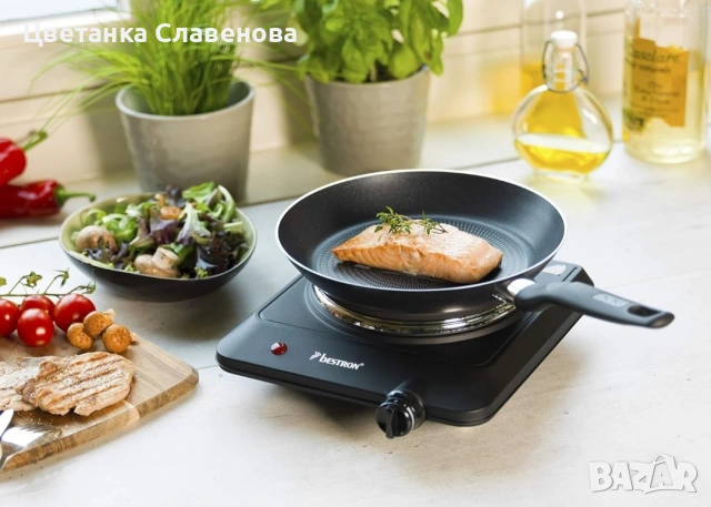 Котлон чугунен Bestron ,Ø 18 см, 1500 вата, черен