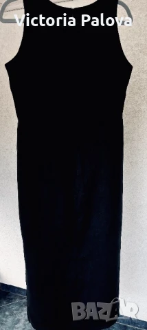 Модерна черна ленена рокля , снимка 6 - Рокли - 51139837