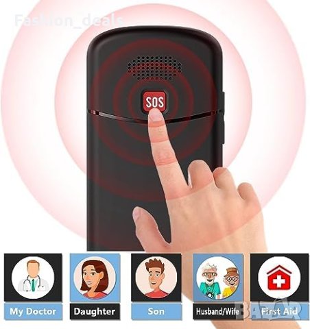 Нов Мобилен телефон с големи бутони за възрастни Отключен SOS бутон, снимка 2 - Други - 42636992