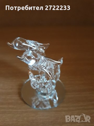 Нова изящна стъклена фигурка делфини , снимка 11 - Статуетки - 30097401