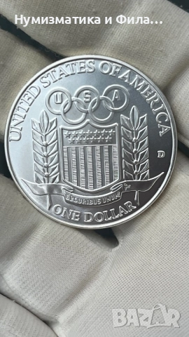 Сребърна монета САЩ 1 долар 1992 година, снимка 2 - Нумизматика и бонистика - 52707693