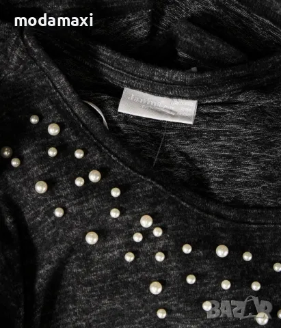 4XL/5XL Нова  блуза Janina с перли , снимка 7 - Блузи с дълъг ръкав и пуловери - 48525559