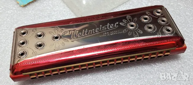 Перфектна! Голяма Хармоника "Weltmeister"/Vermona/, Германия, метална, двустранна, 1930-те години
