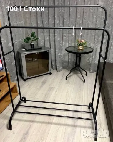 Подсилен Двоен Стоманен Щендер за Дрехи и Обувки , Стабилна Желязна Конструкция до 50кг с