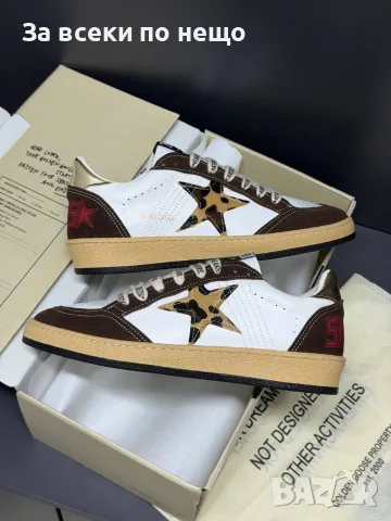 Golden Goose Дамски Маратонки С Кафяв Велур И Леопардова Звезда👟Дамски Спортни Обувки Код E110, снимка 3 - Маратонки - 55795687