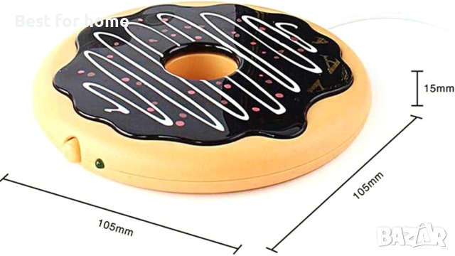 USB Нагревател за чаши „Поничка“ – Подложка за топло кафе и чай на бюрото, снимка 5 - Други - 53061812