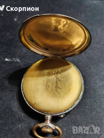 Швейцарски джобен часовник с посребрени капаци 1925г. - 10 РУБИНА, снимка 17 - Джобни - 48361931