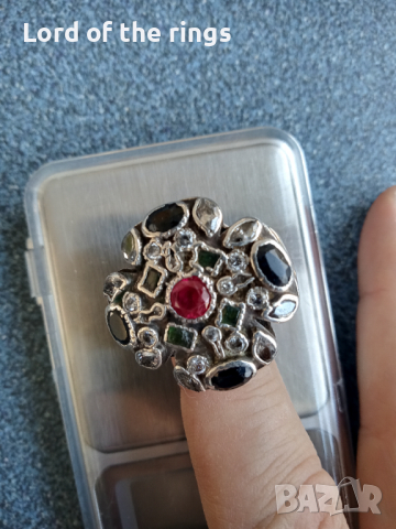 Дамски сребърен пръстен с камъни, снимка 7 - Пръстени - 44709645