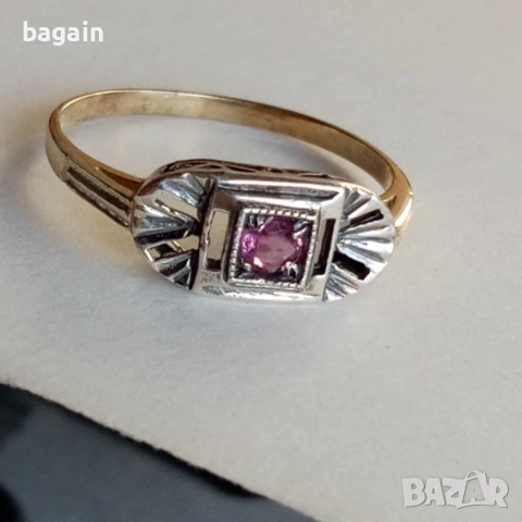 Рубинен пръстен. Сребро с позлата.