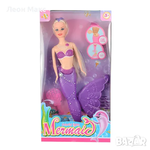 Кукла Русалка с четка, светеща , снимка 5 - Кукли - 48389668