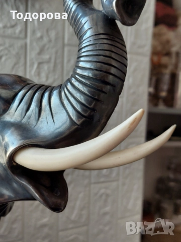 Огромна сребърна фигура на слон.Сребро 800, снимка 9 - Антикварни и старинни предмети - 52181423