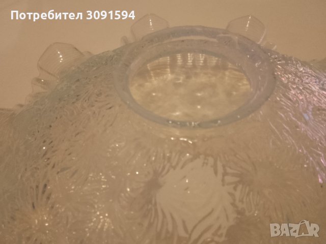 френско стъкло за лампа полюлей 1900г, снимка 6 - Антикварни и старинни предмети - 40825491