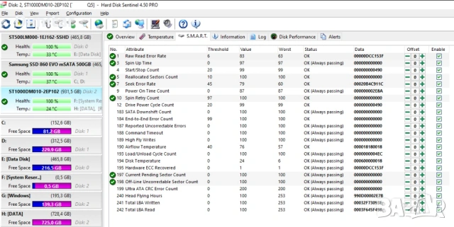 HDD Seagate Barracuda 2 X 1 TB, снимка 6 - Твърди дискове - 53985819