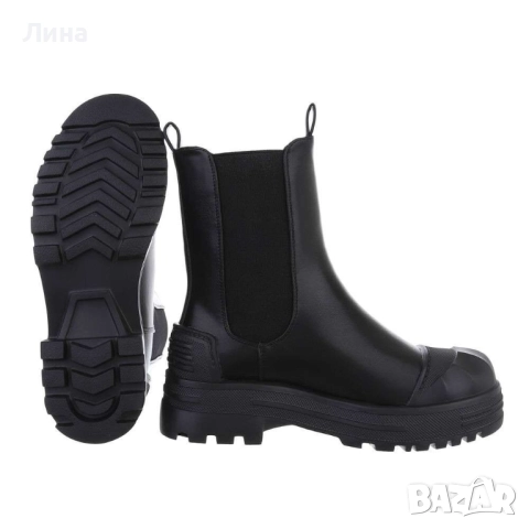 Дамски ботуши/ боти  тип челси, черни WS-BG01, снимка 2 - Дамски ботуши - 51523162