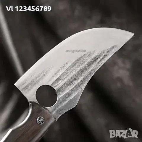 Ръчно кован нож 168х 270, кожена кания, снимка 3 - Ножове - 50773021