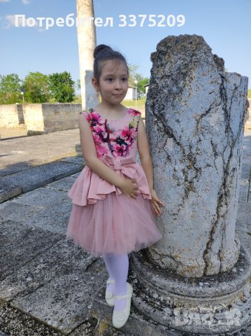 детска рокля розова-128, снимка 3 - Детски рокли и поли - 42106460