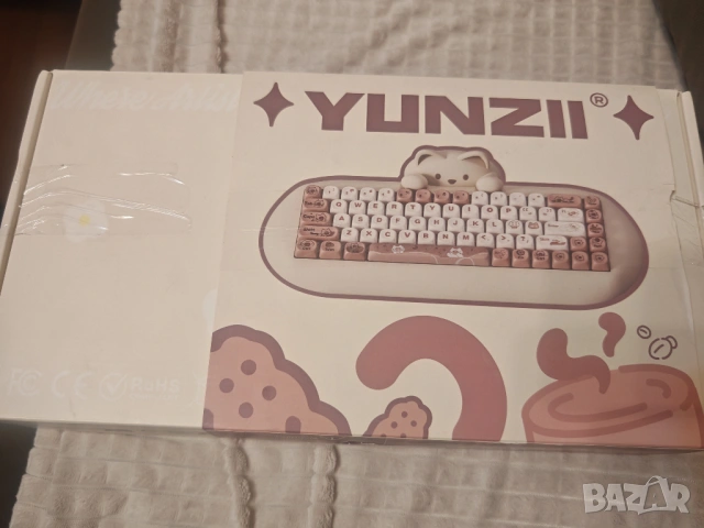 Yunzii C68 безжична механична клавиатура коте – RGB, за момичета и жени, нова, снимка 3 - Клавиатури и мишки - 54216296