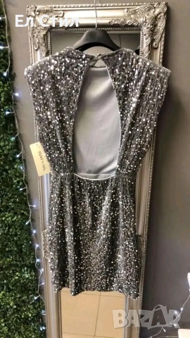 🌹Дамска парти рокля с пайети и гол гръб.Стандартен размер , снимка 2 - Рокли - 53961078
