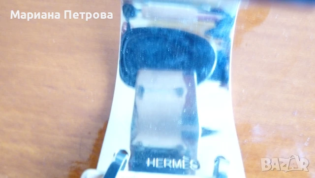 Гривни HERMES - бяла и черна - естествена кожа, снимка 2 - Гривни - 50701743