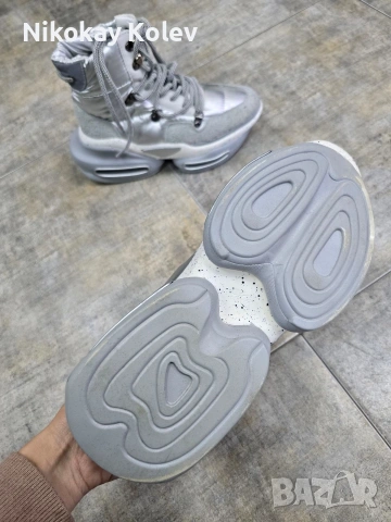 Жестоки сиви дамски апрески по модел на BALMAIN, снимка 4 - Маратонки - 53044831