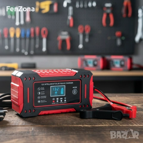 Зарядно за акумулатор с дисплей 12V 6A импулсно.12м гаранция, снимка 6 - Аксесоари и консумативи - 53961833