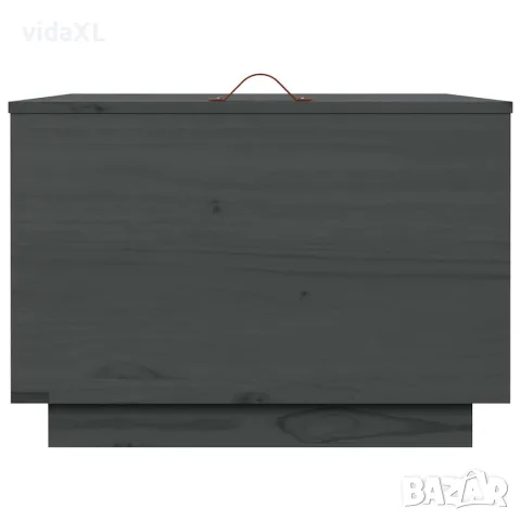 vidaXL Кутии за съхранение с капаци 3 бр сиви борова дървесина масив, снимка 7 - Кутии за съхранение - 56147949