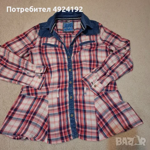 Карирана дънкова детска Ризка
