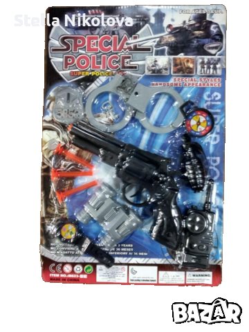 Полицейски комплект с белезници и бинокъл, снимка 1 - Други - 38391472