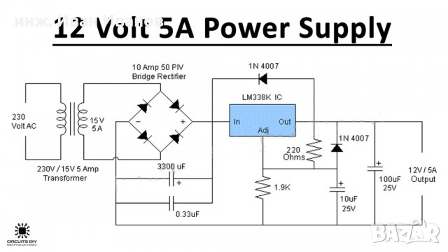 Линеен регулируем стабилизатор на напрежение LM338T от 1.2V до 33V с ток до 5А, снимка 6 - Друга електроника - 35327937