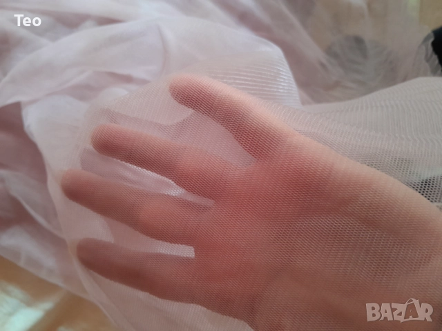 Официална дълга рокля, светло розово, тюл, снимка 8 - Рокли - 52931136